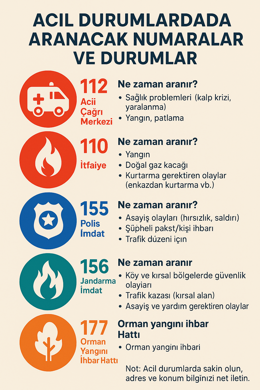 Acil durum eylem planı görseli, acil çıkış yolları ve müdahale adımları.
